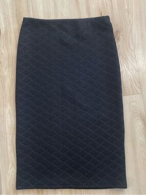 Topshop Black Quilted Pencil Skirt